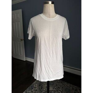 Something Navy white & light pink short sleeve tee longer length XS (runs big